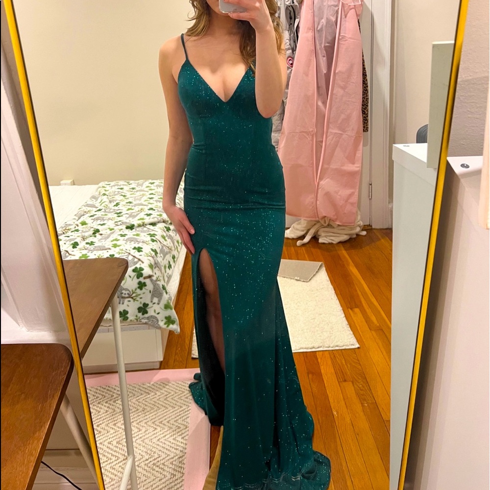 Emerald green Jovani Prom Dress